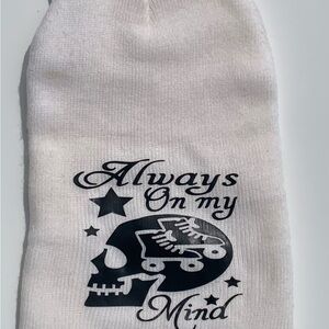 White Graphic Beanie